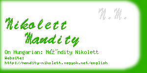 nikolett mandity business card